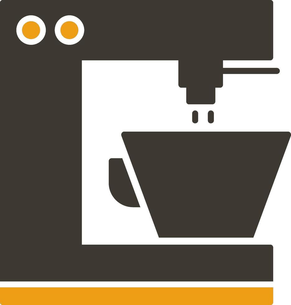 café máquina glifo dos color icono vector