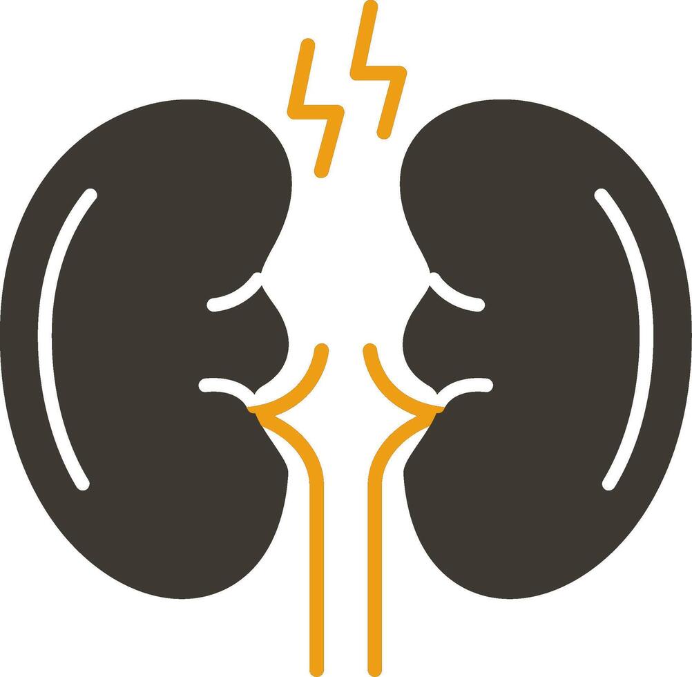 Kidney Glyph Two Colour Icon vector