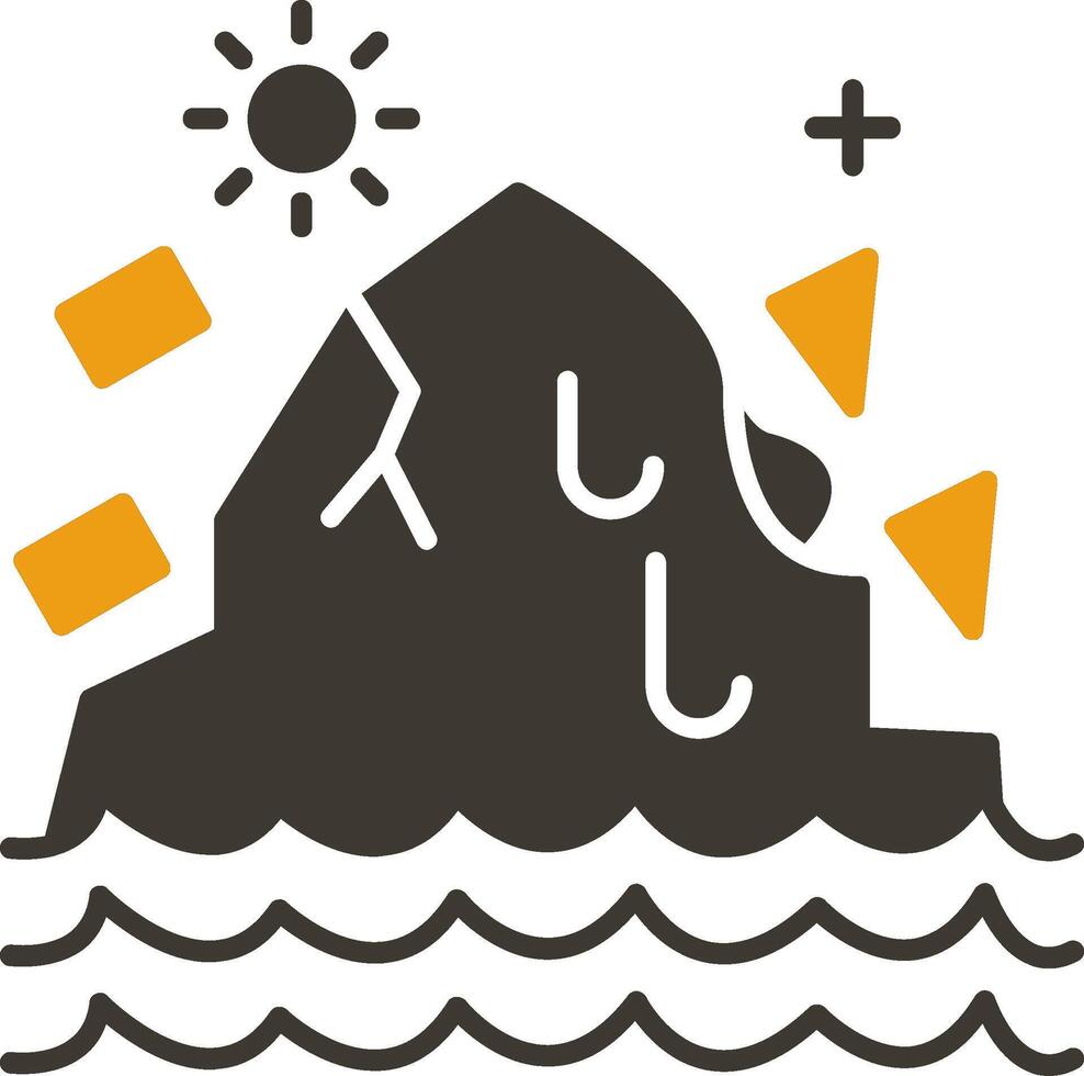 Melting Ice Glyph Two Colour Icon vector