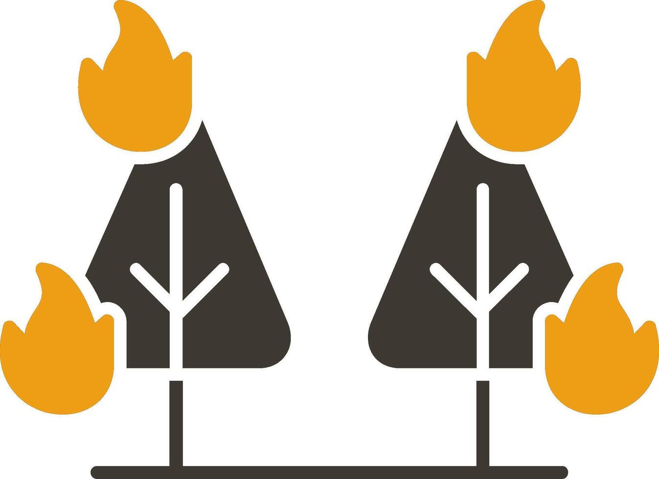 Wildfire Glyph Two Colour Icon vector