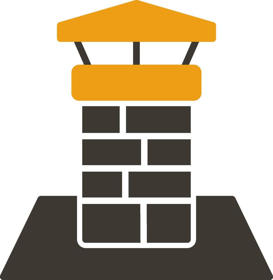 Chimneys Glyph Two Colour Icon vector