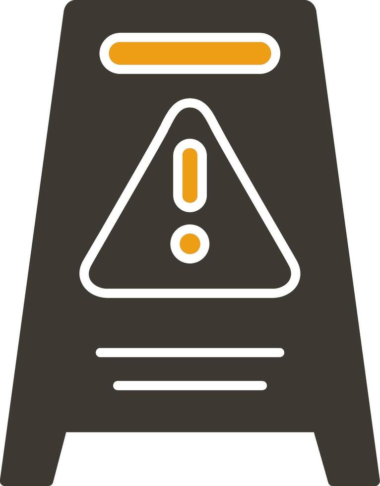 Hazard Sign Glyph Two Colour Icon vector