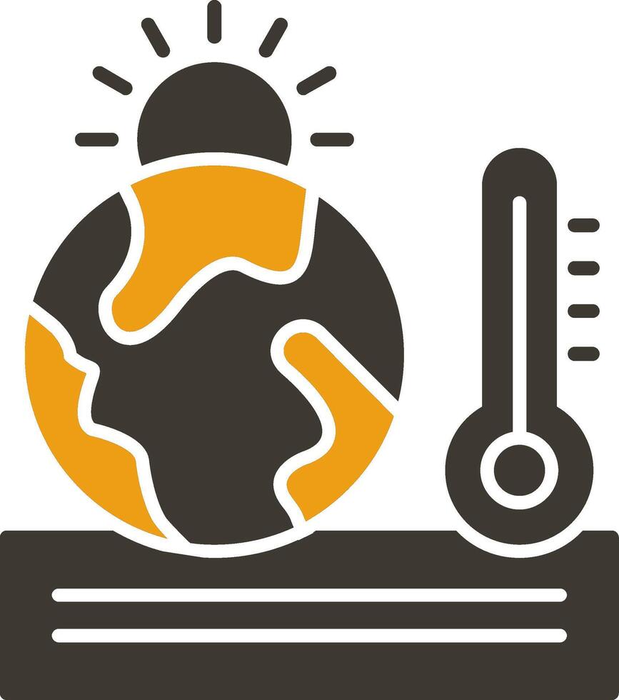 Global Warming Glyph Two Colour Icon vector