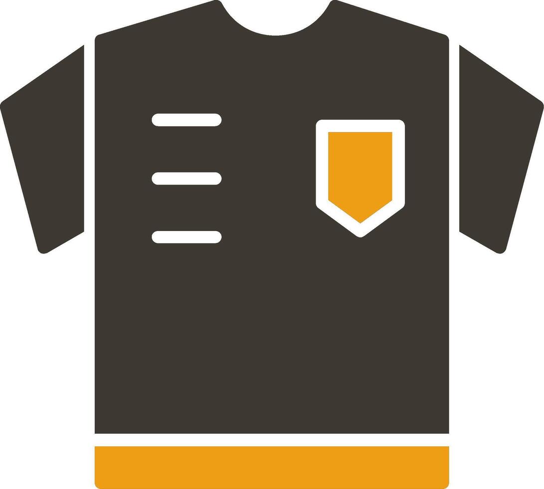 árbitro camisa glifo dos color icono vector