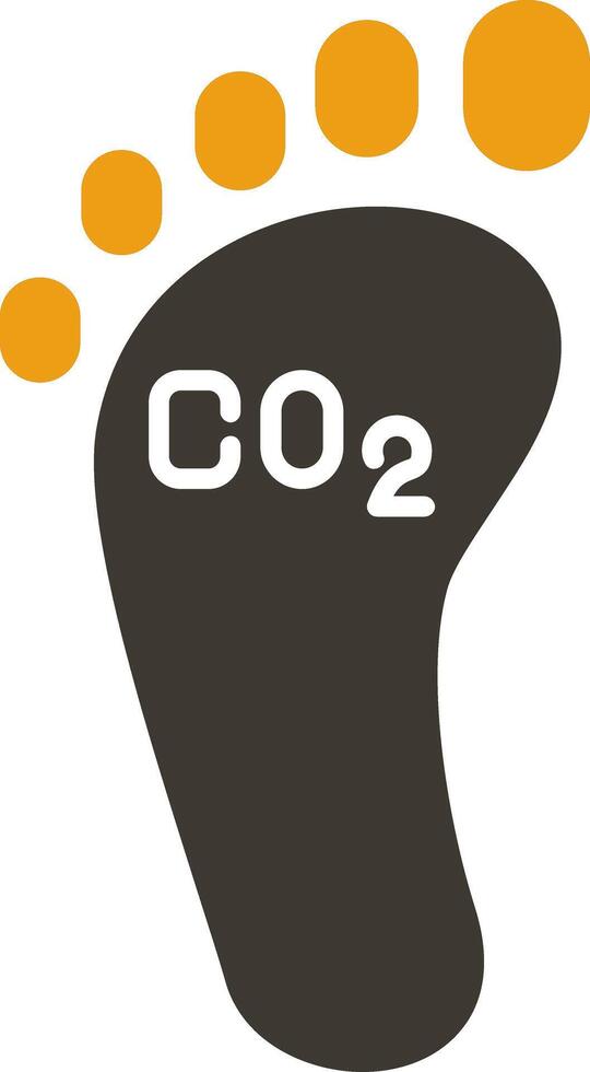 Carbon Footprint Glyph Two Colour Icon vector