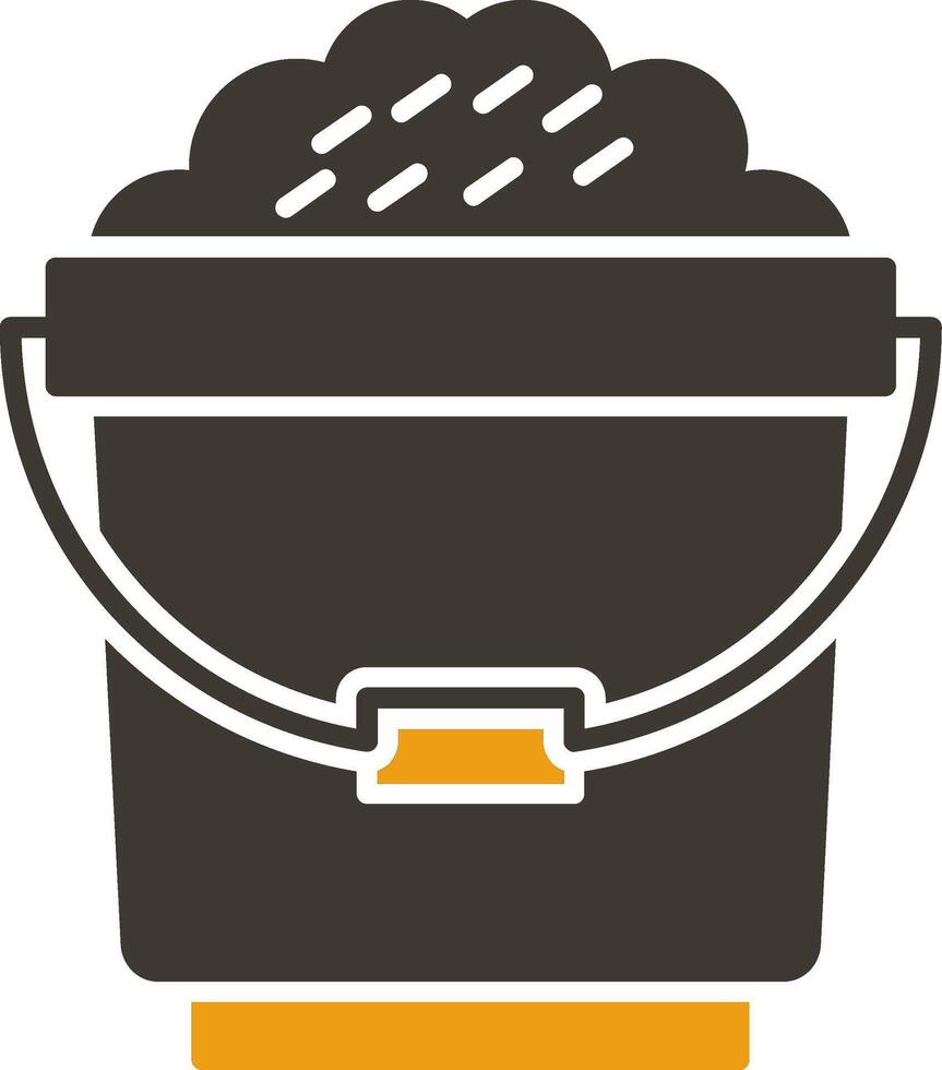 Bucket Glyph Two Colour Icon vector