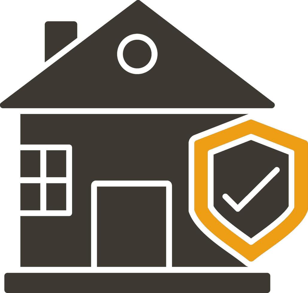 Home Insurance Glyph Two Colour Icon vector