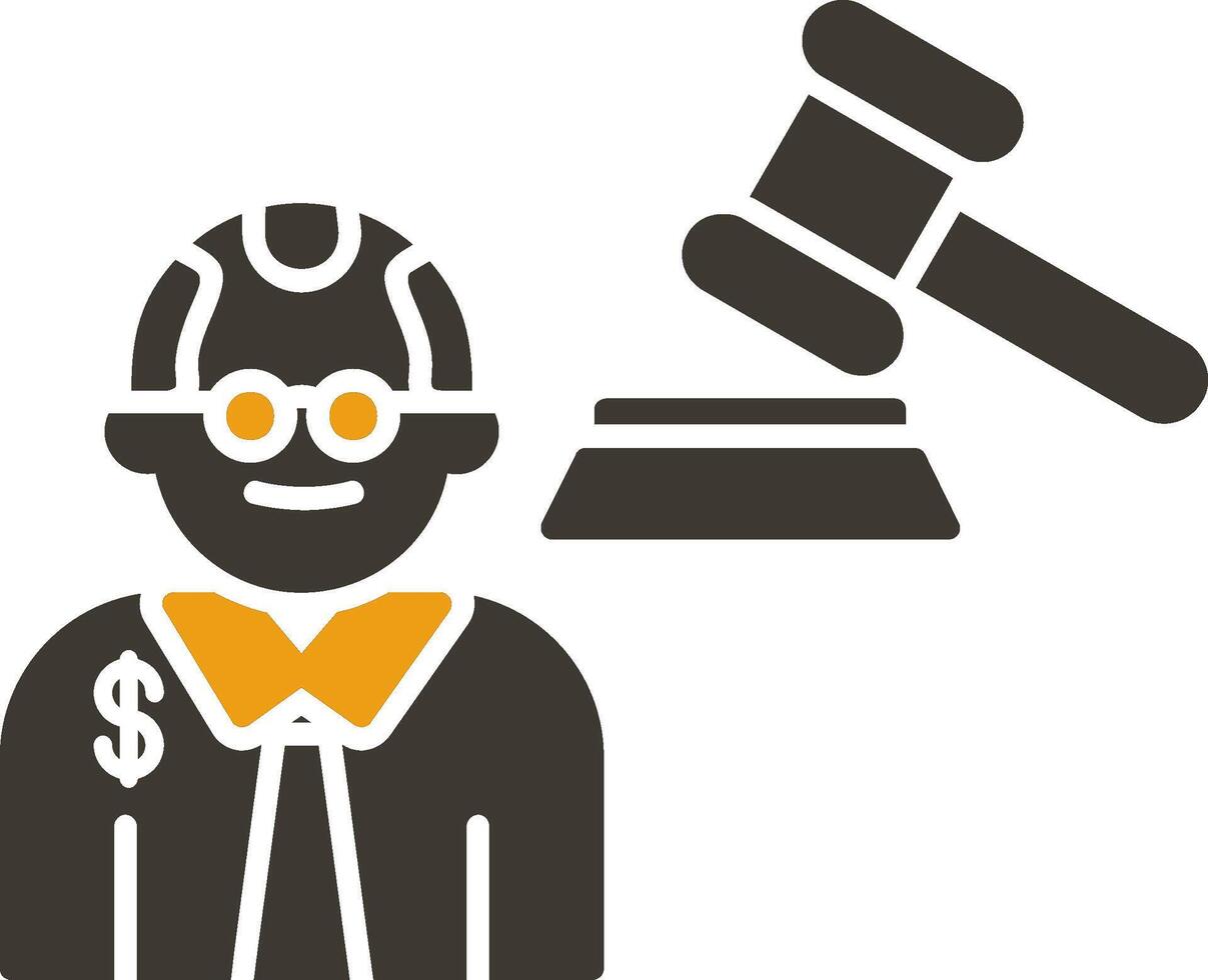 Judge Giving Order Glyph Two Colour Icon vector
