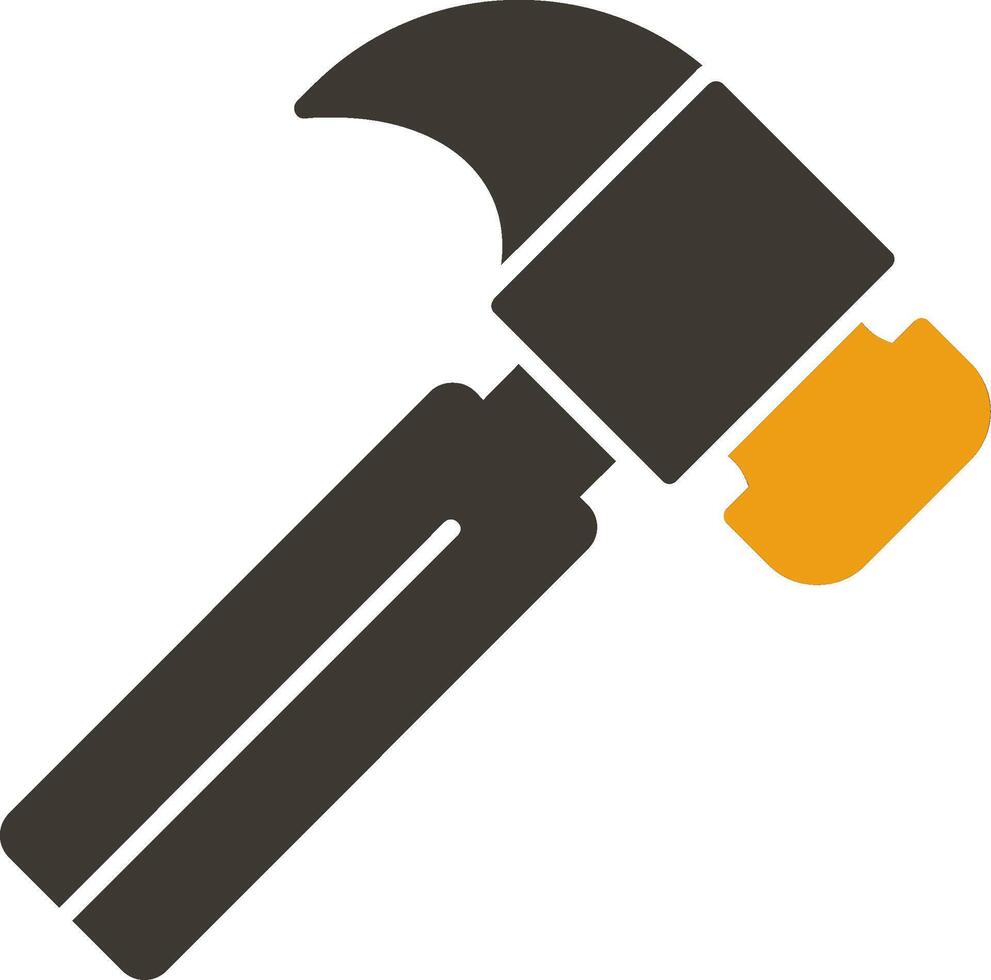 Hammer Glyph Two Colour Icon vector