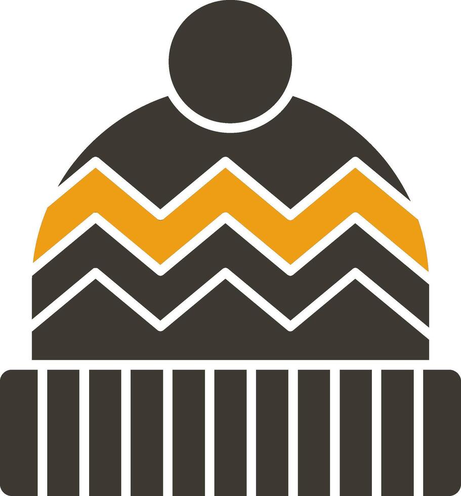 Knit Hat Glyph Two Colour Icon vector