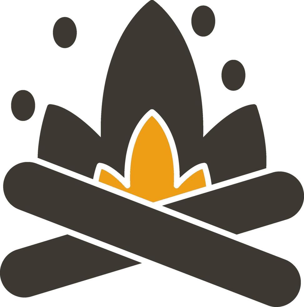 Bonfire Glyph Two Colour Icon vector