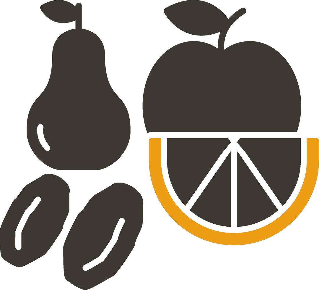 Fruta glifo dos color icono vector