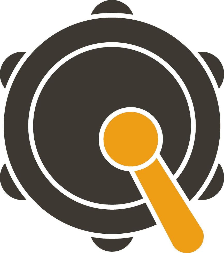 Tambourine Glyph Two Colour Icon vector