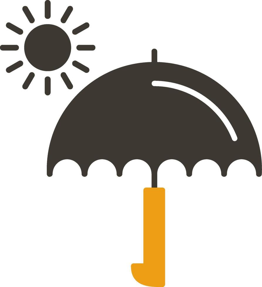 Umbrella Glyph Two Colour Icon vector