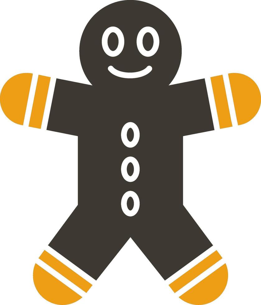 Gingerbread Man Glyph Two Colour Icon vector