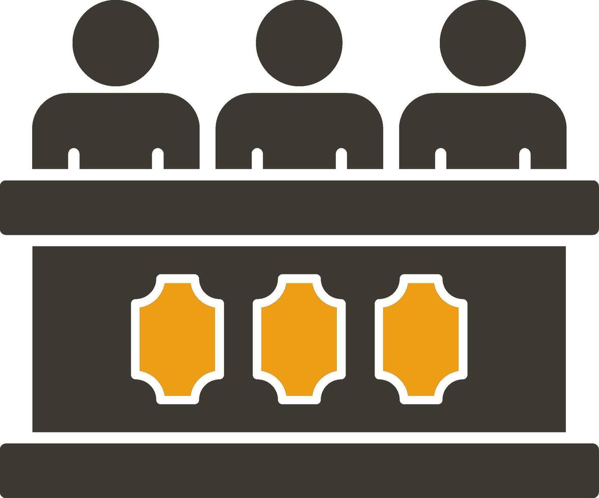 Panel of judges Glyph Two Colour Icon vector