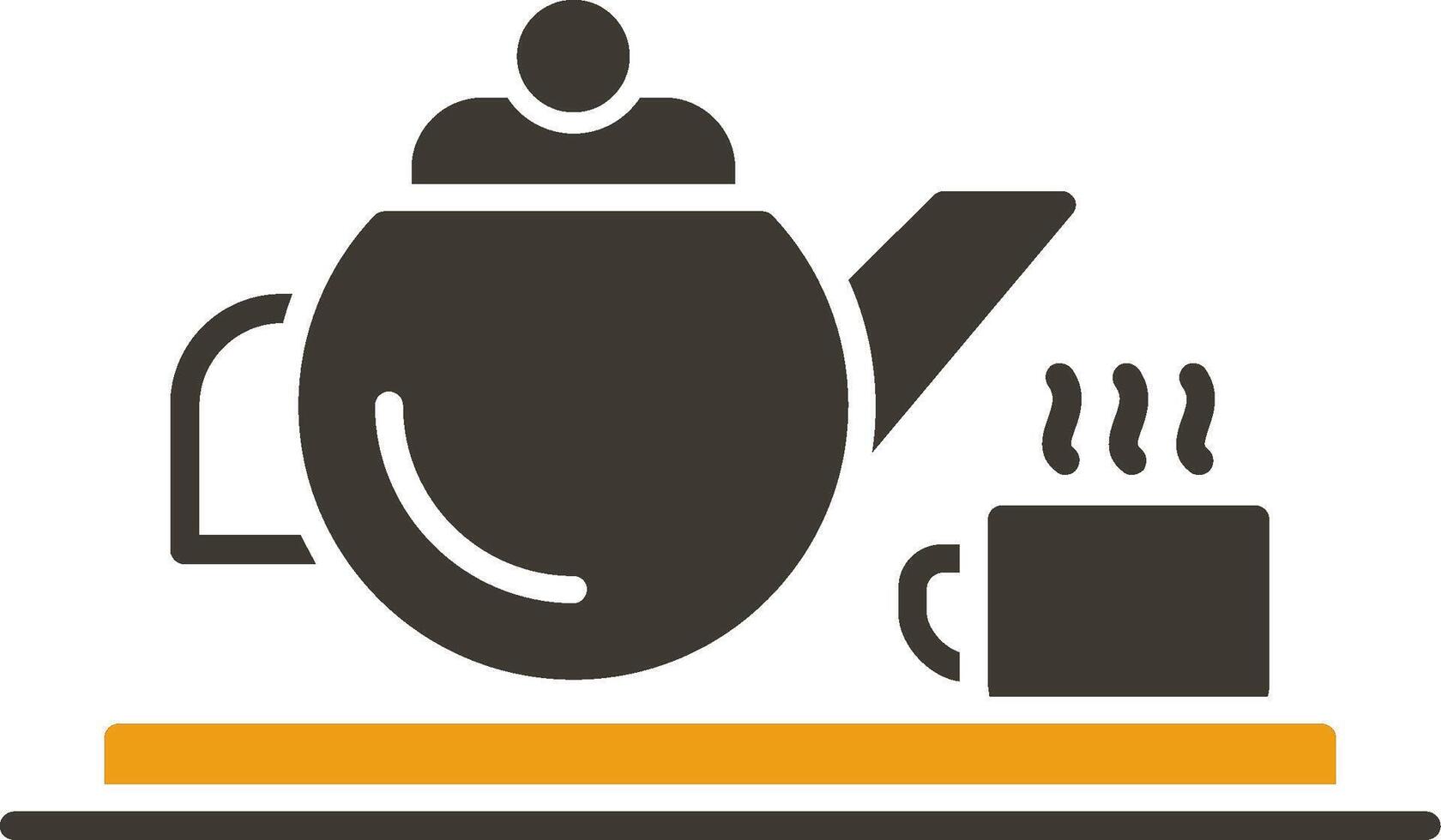 Teapot Glyph Two Colour Icon vector