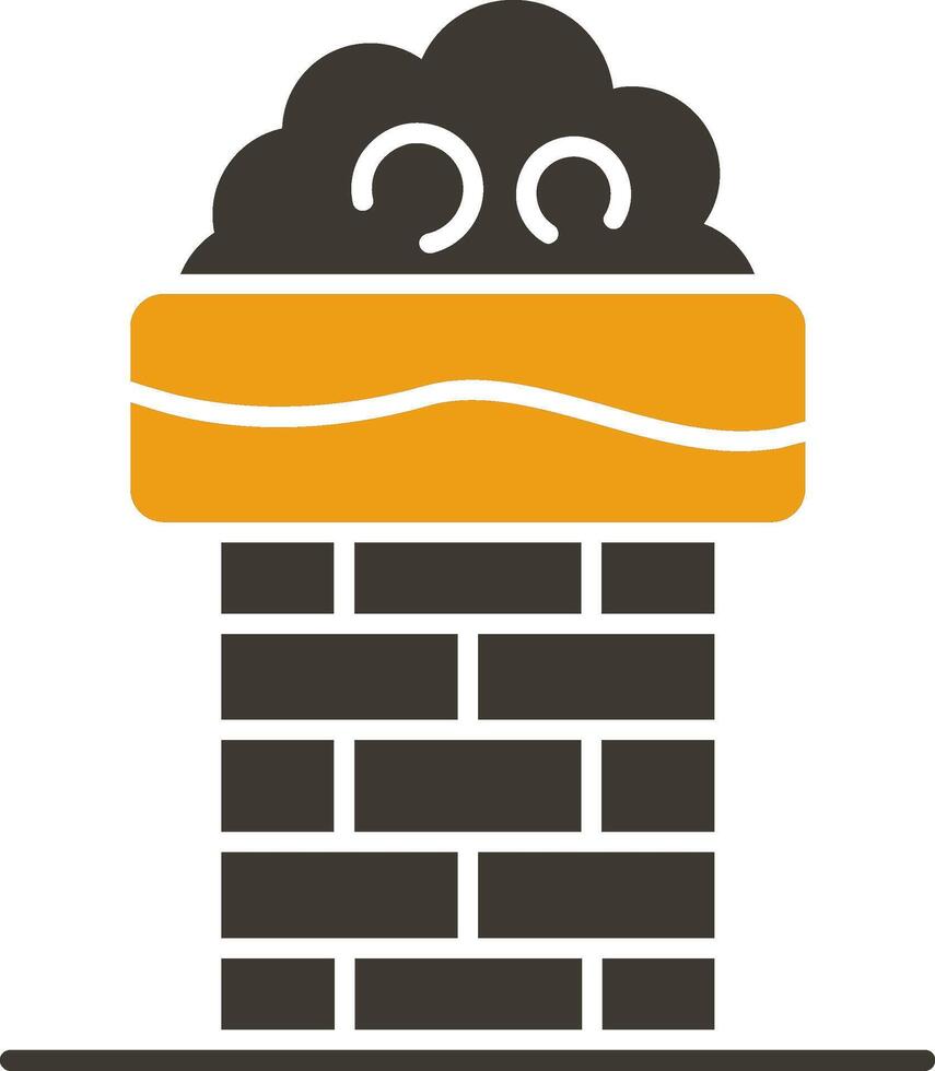 Chimney Top Glyph Two Colour Icon vector
