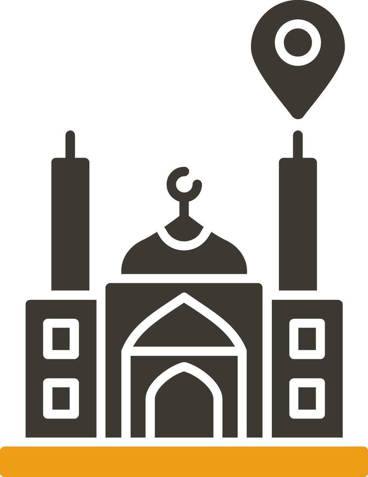 Mosque Location Glyph Two Colour Icon vector