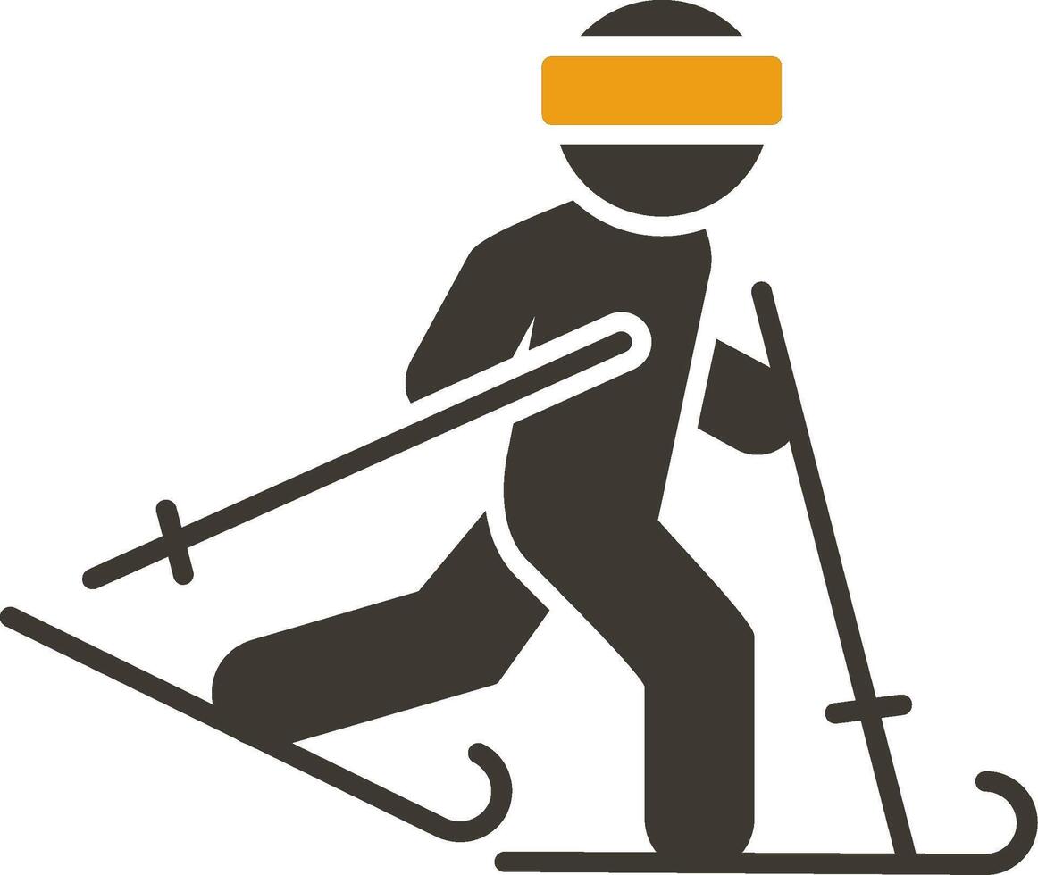 Ski Glyph Two Colour Icon vector