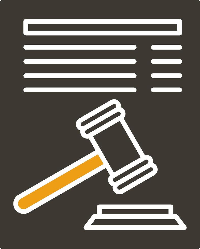 Legal Document Glyph Two Colour Icon vector