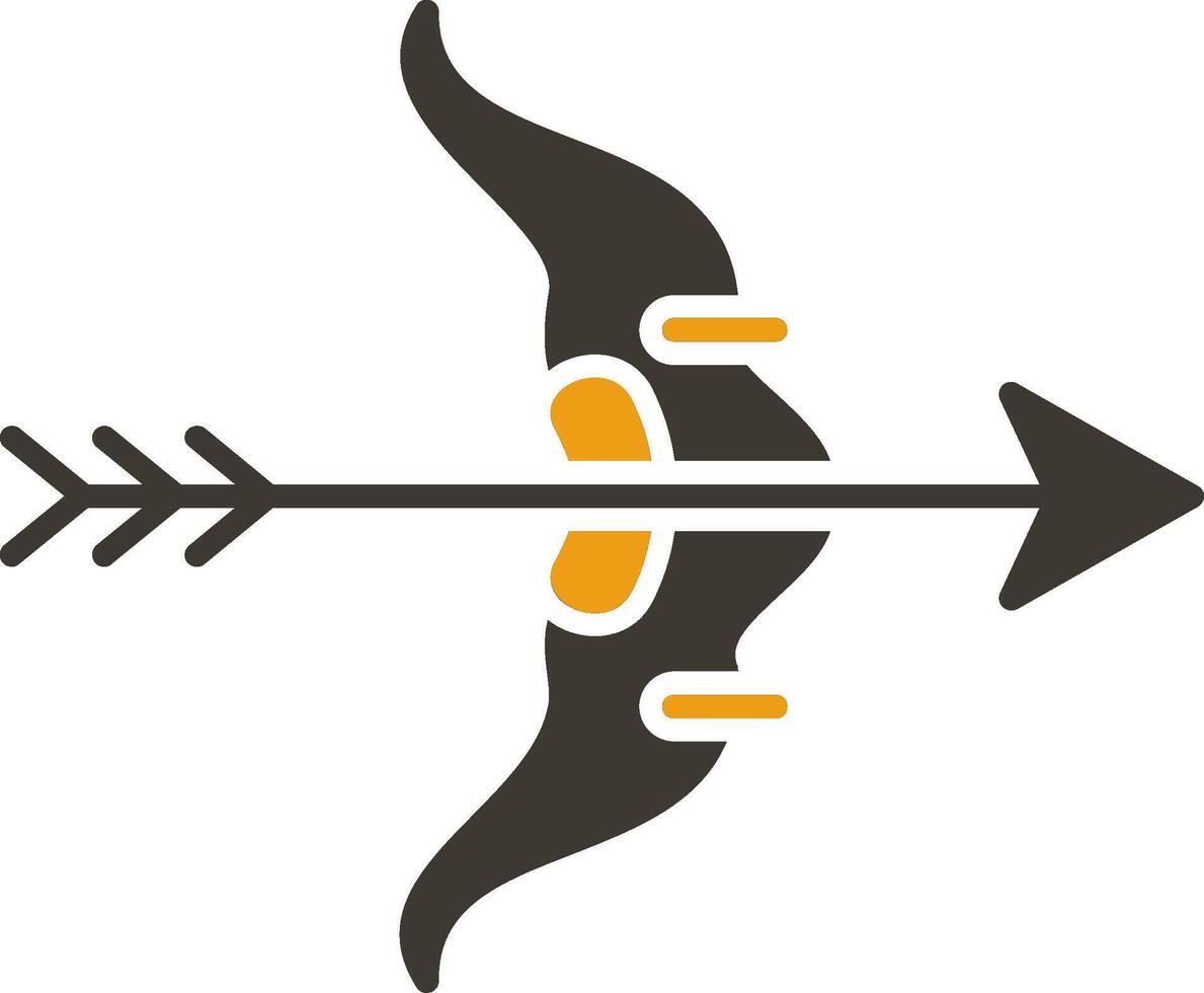 Bow And Arrow Glyph Two Colour Icon vector