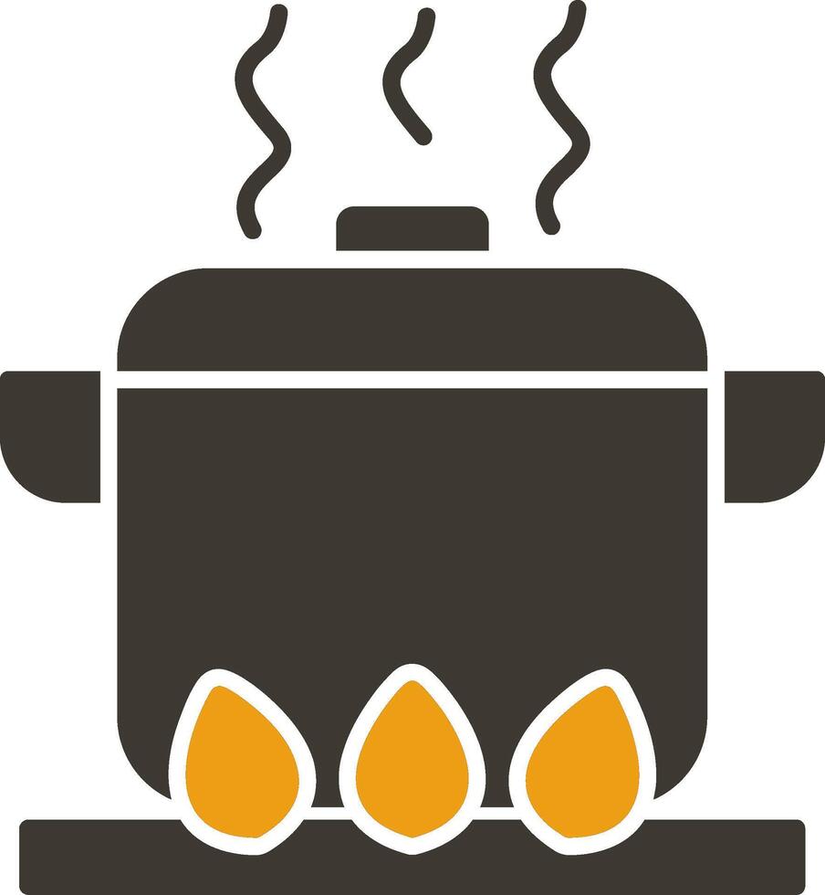 Boiling Glyph Two Colour Icon vector