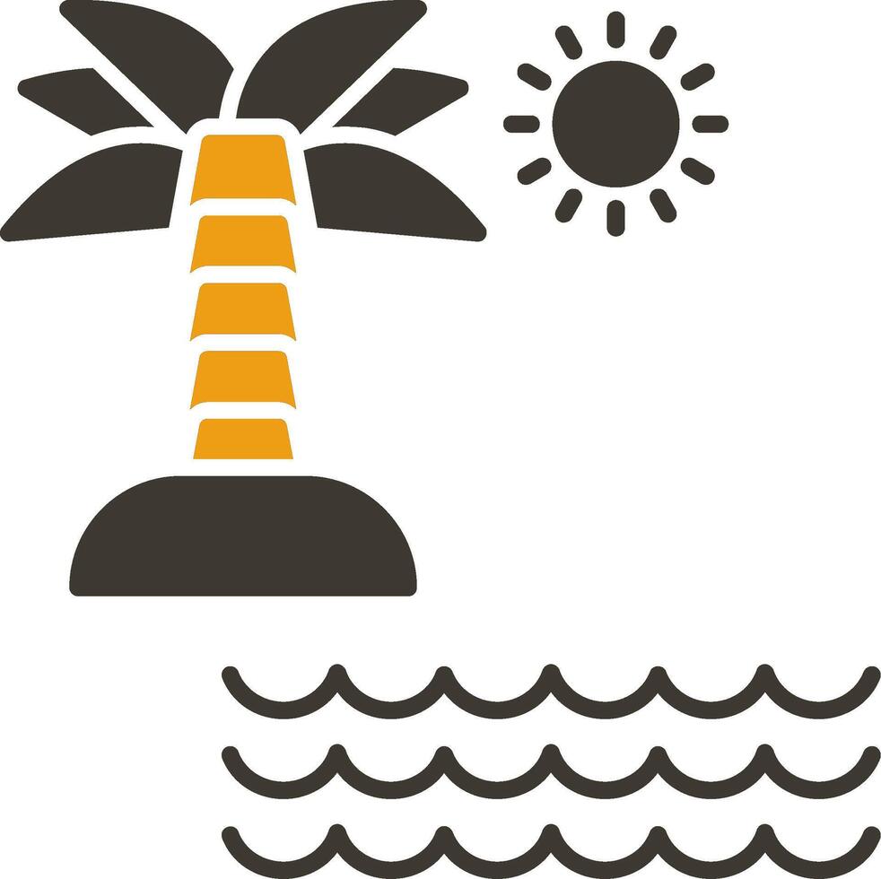 Beach Glyph Two Colour Icon vector