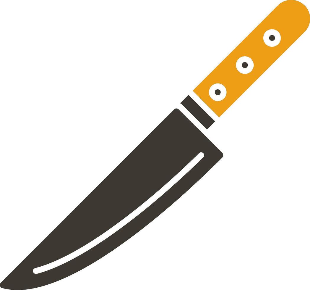 cuchillo glifo dos color icono vector