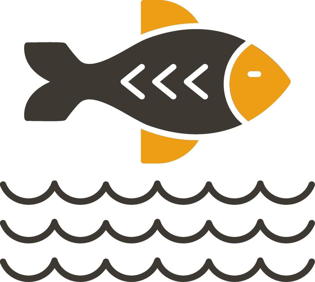 Fish Glyph Two Colour Icon vector