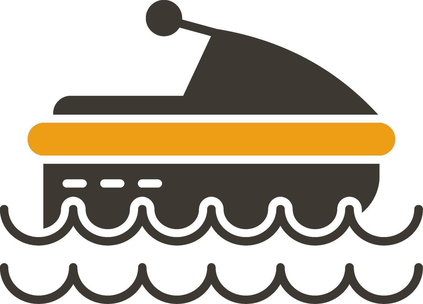 Jet Ski Glyph Two Colour Icon vector