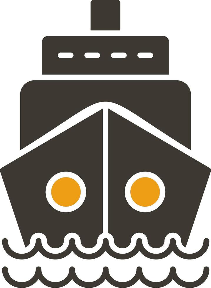 Ship Glyph Two Colour Icon vector