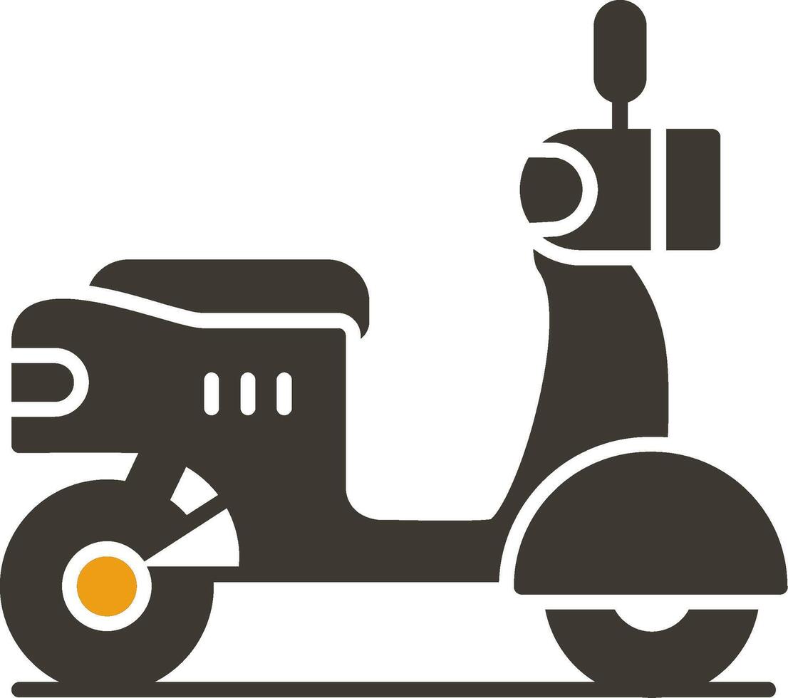 scooter glifo dos color icono vector