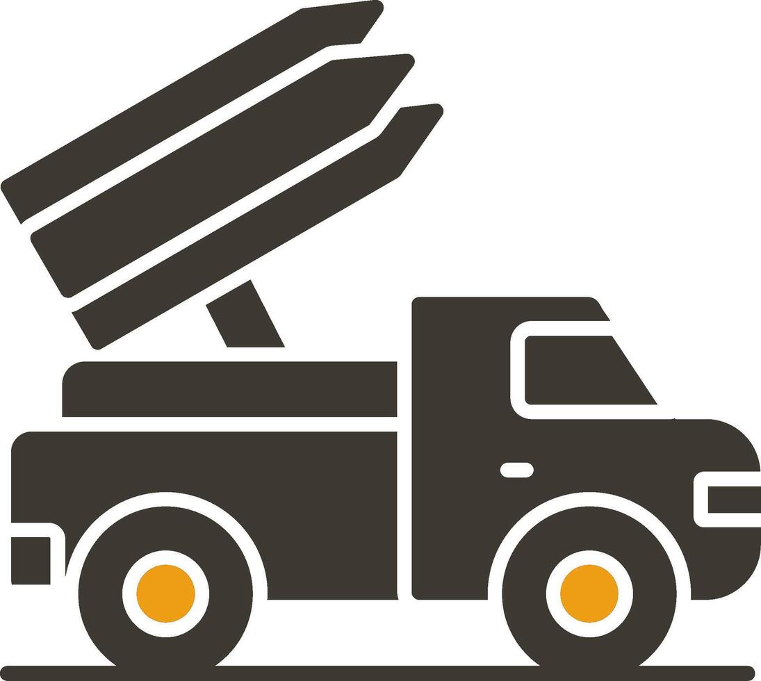 Missile Truck Glyph Two Colour Icon vector