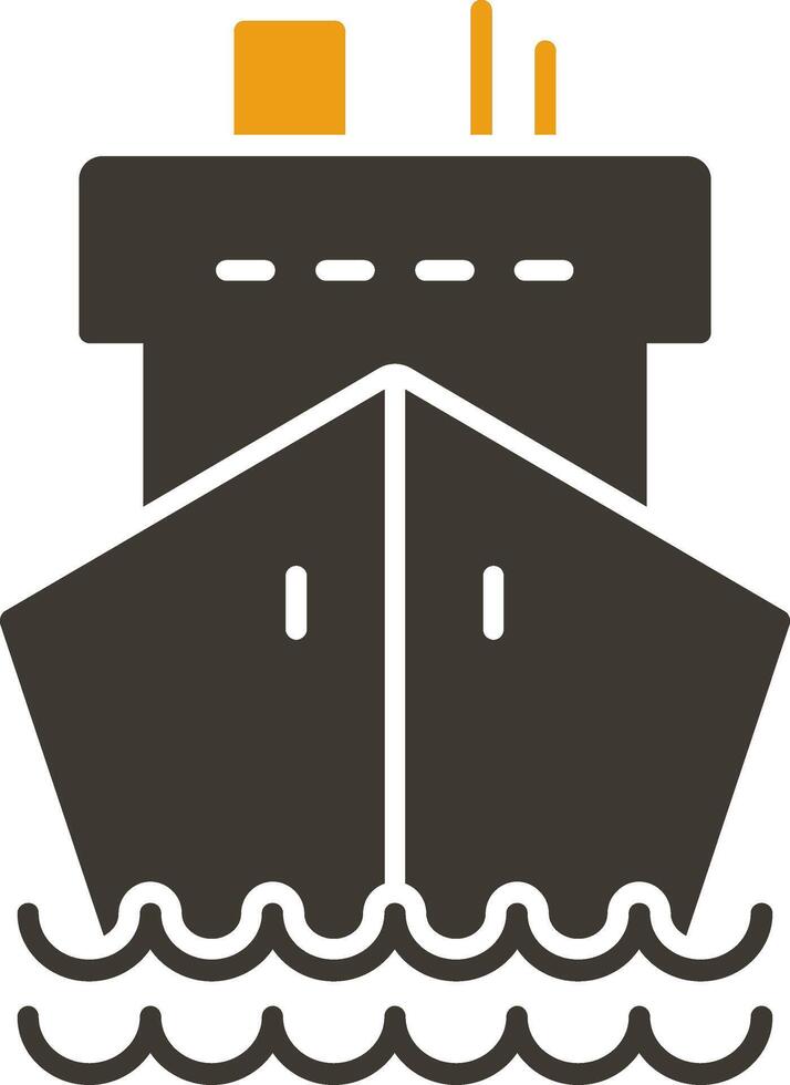 Cargo Ship Glyph Two Colour Icon vector