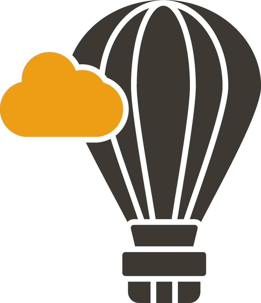 Hot Air Balloon Glyph Two Colour Icon vector