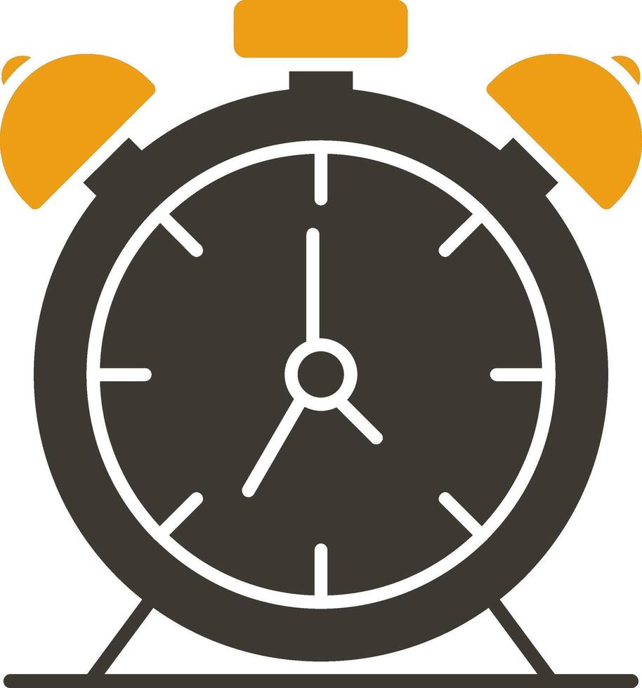 Alarm Clock Glyph Two Colour Icon vector