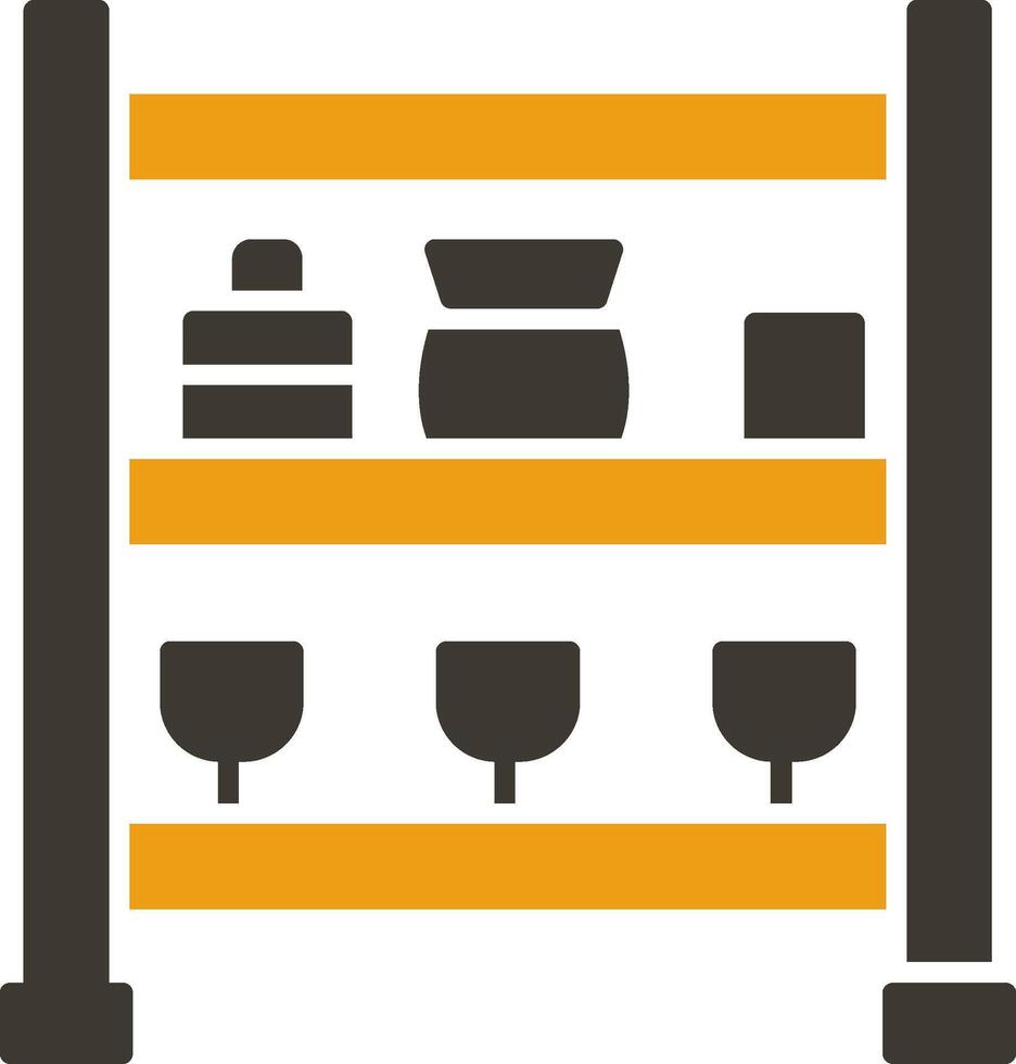 Shelves Glyph Two Colour Icon vector