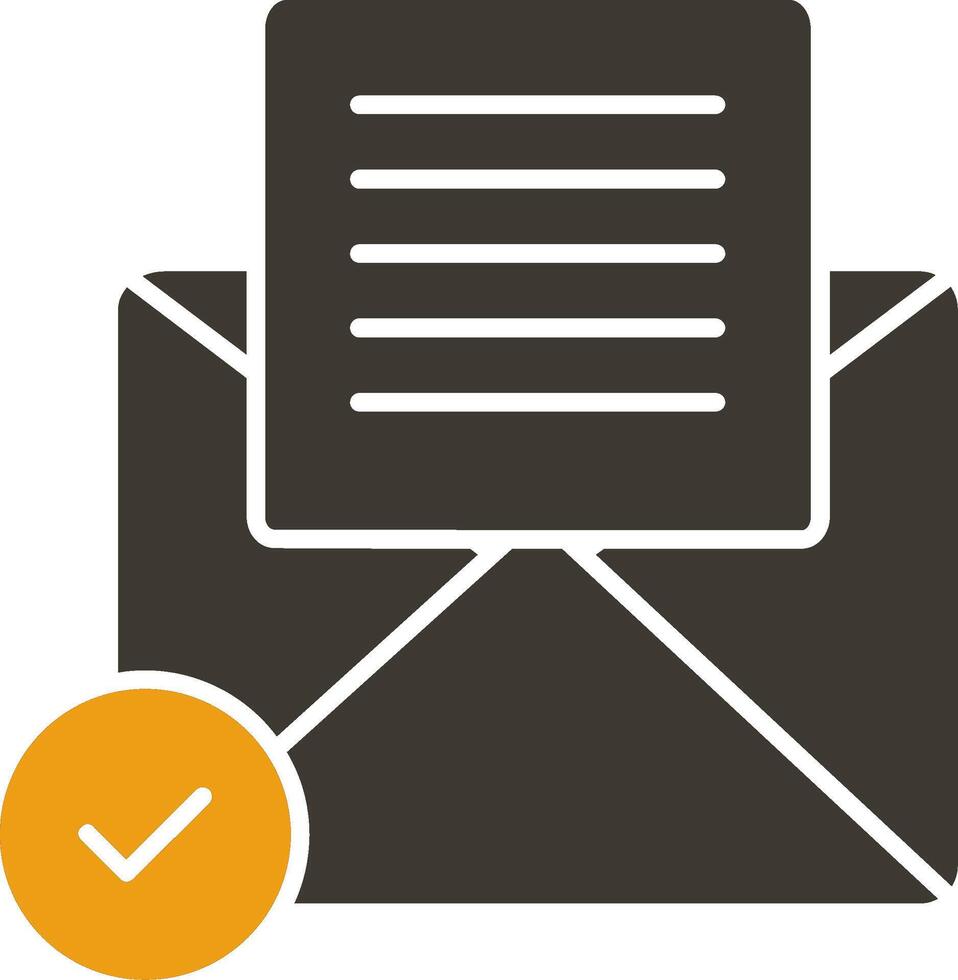 Open Email Glyph Two Colour Icon vector