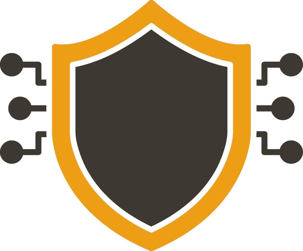 Sheild Glyph Two Colour Icon vector