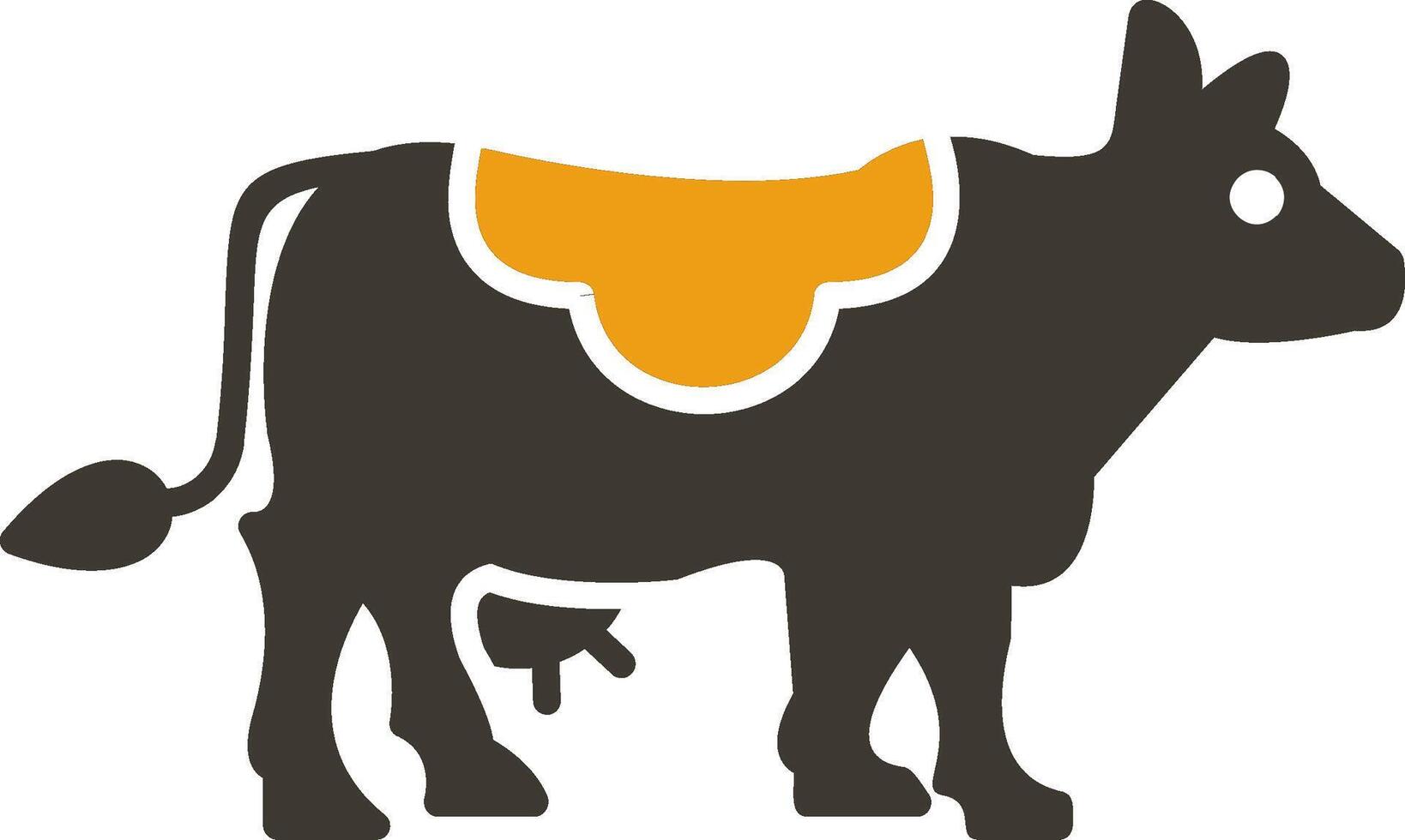 Cow Glyph Two Colour Icon vector