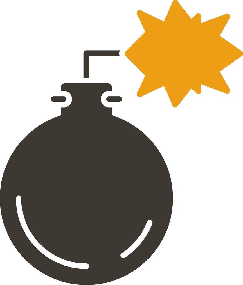 Bomb Glyph Two Colour Icon vector