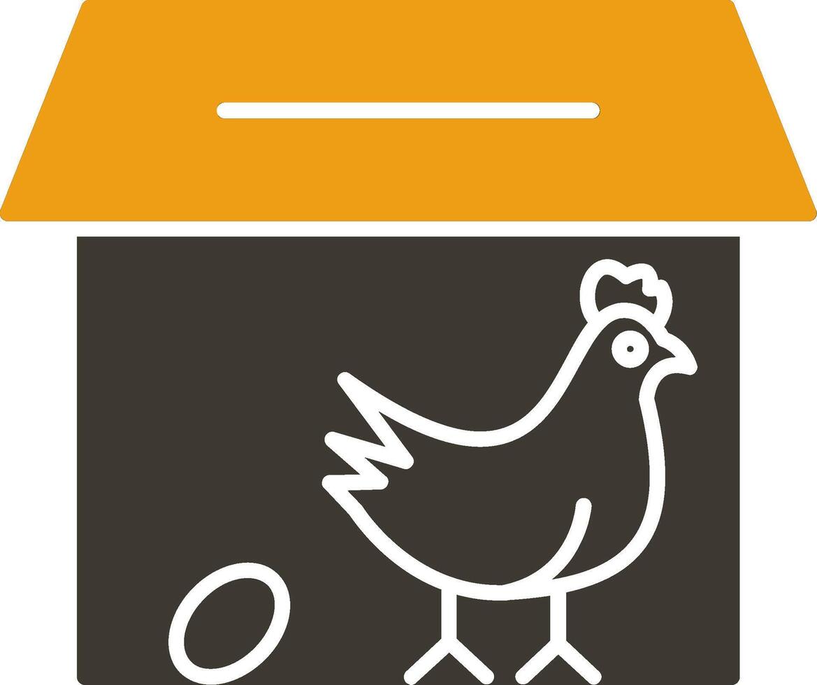 Chicken Coop Glyph Two Colour Icon vector