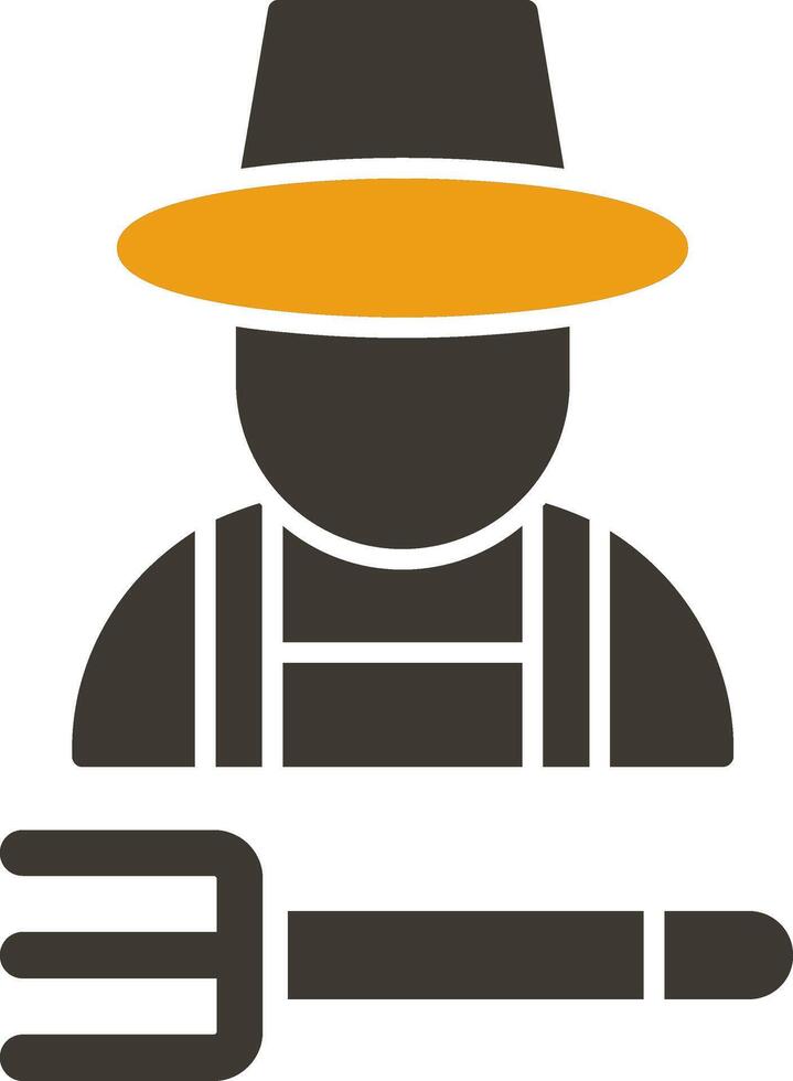 Farmer Glyph Two Colour Icon vector