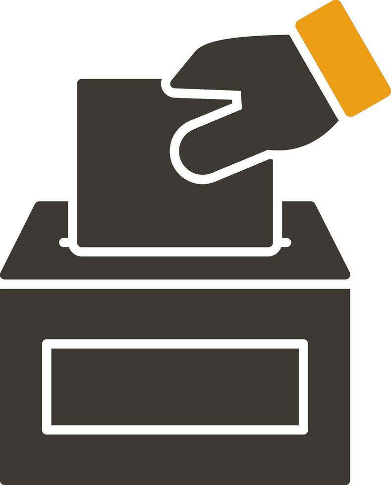 votación glifo dos color icono vector