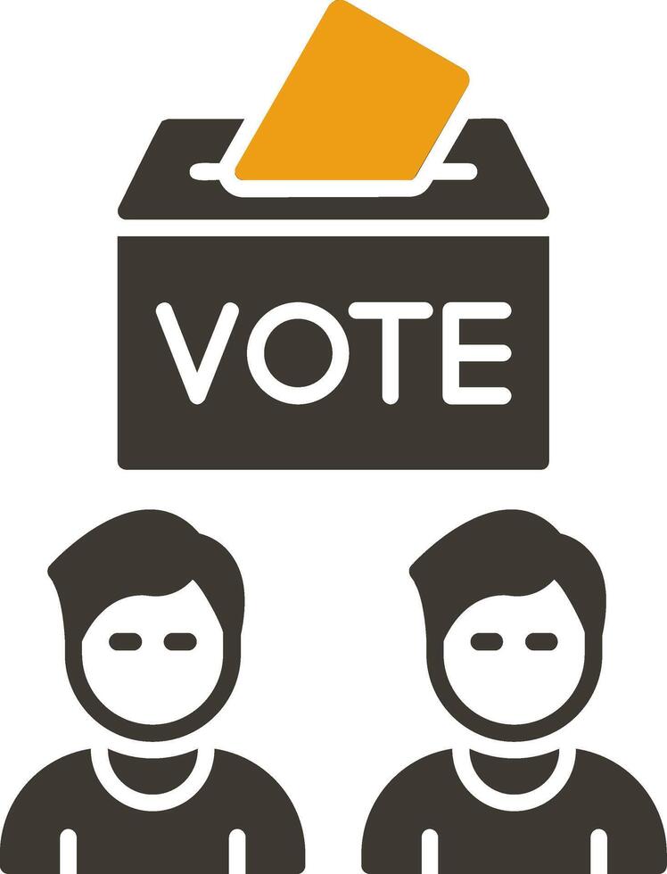votantes glifo dos color icono vector
