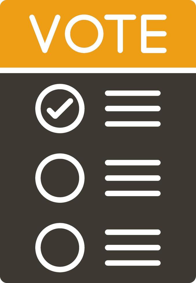 Number of vote Glyph Two Colour Icon vector