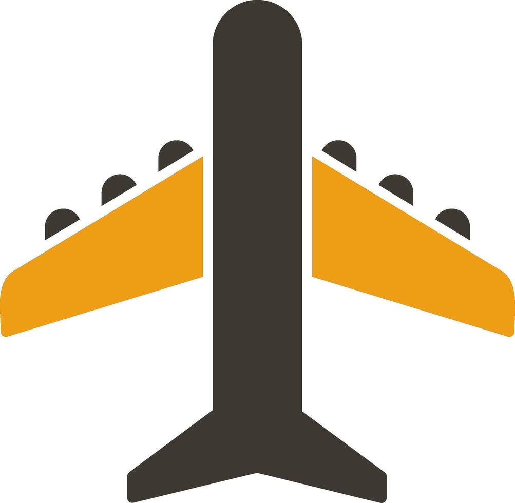 Plane Glyph Two Colour Icon vector