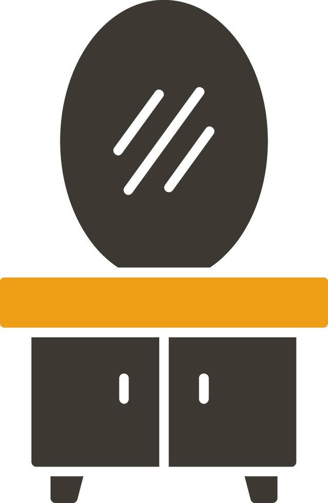 Dressing Table Glyph Two Colour Icon vector