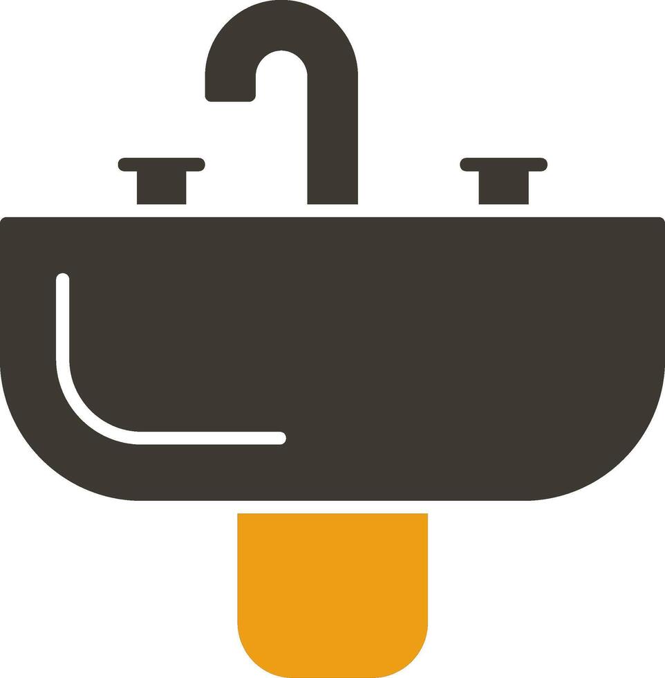 Sink Glyph Two Colour Icon vector